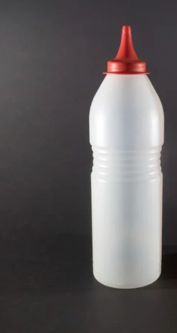 Plast skvísa 1000 ml með hvítu loki