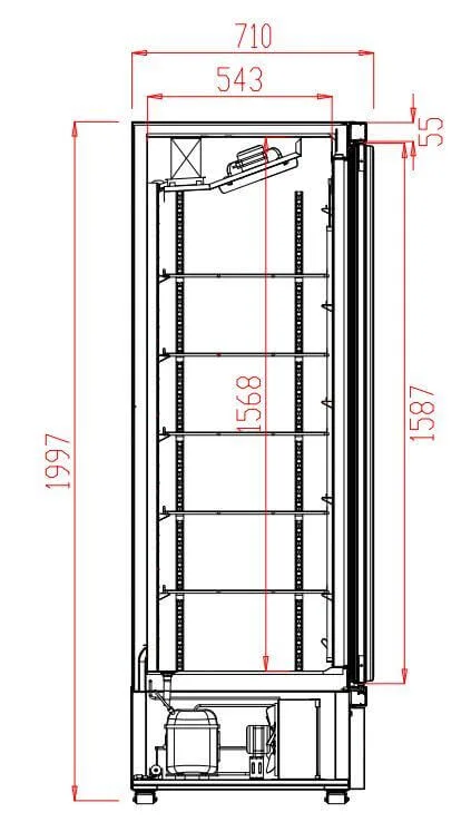CombiSteel Kælir 125cm 2 glerhurðar svartur - Image 2