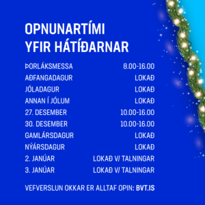 Opnunartími yfir hátíðirnar