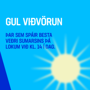 Sólarfrí í dag, 14. júlí frá kl. 14