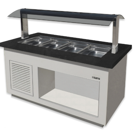 Saro Salatbar Hvítur, 4x1/1GN, 170x88 xh135cm