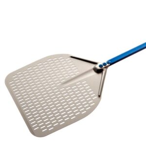 GI-metal pizzaspaði rétthyrndur gataður - 45 x 45 cm
