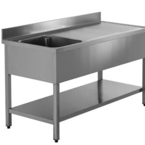 TECNODOM TJÓNAÐ STÁLBORÐ MEÐ VASK - 160 cm
