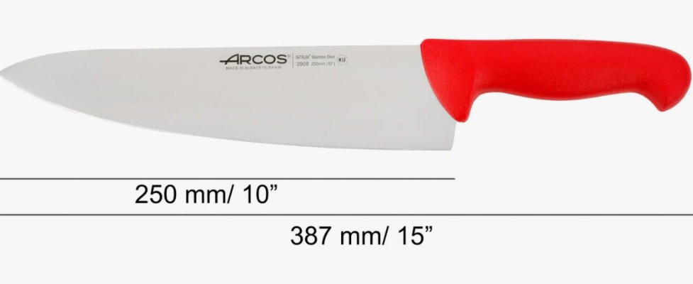 ARCOS Kokkahnífur Rauður – 250 mm - Image 2