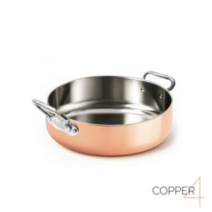 Agnelli Kopar pottapanna með höldum -  28 cm