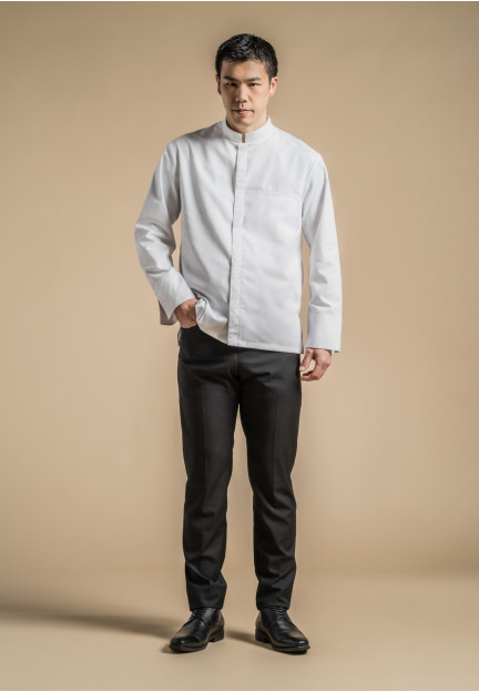 Clement D. Mantova kokkjakki langerma – Hvítur XL - Image 3