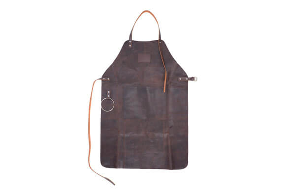 BILLIET Leðursvunta dökk brún