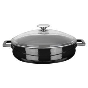 LAVA pottapanna svört með glerloki - 28 cm