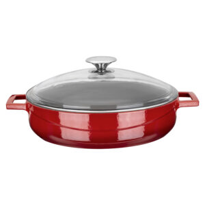 LAVA Pottapanna Rauð með glerloki – 24 cm